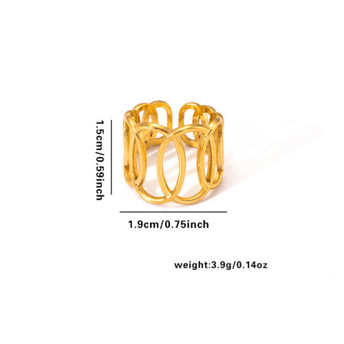 European and American fashion ins style simple titanium steel ring 18k gold-plated irregular geometric stainless steel women's jewelry hot-selling