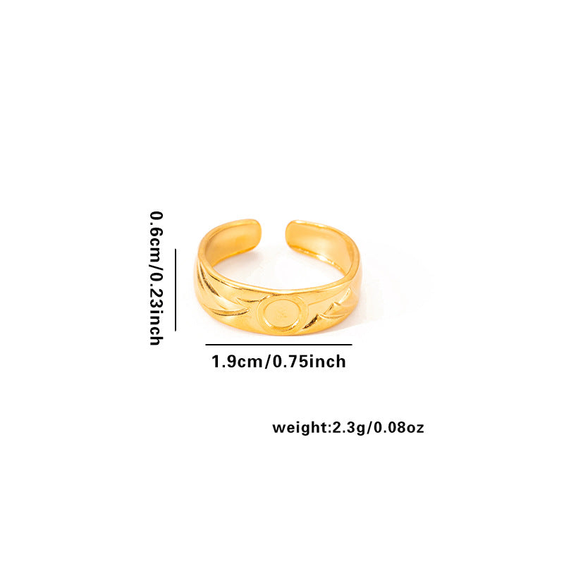 European and American fashion ins style simple titanium steel ring 18k gold-plated irregular geometric stainless steel women's jewelry hot-selling