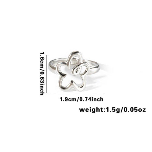 Fishtail high-end titanium steel ring fashion personality niche cross-border new palm plaid love non-fading ring