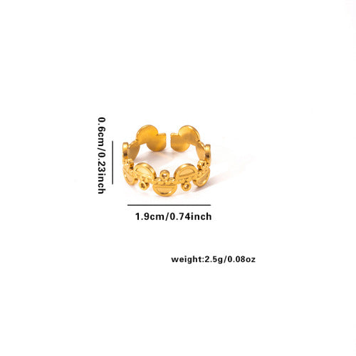 European and American fashion ins style simple titanium steel ring 18k gold-plated irregular geometric stainless steel women's jewelry hot-selling