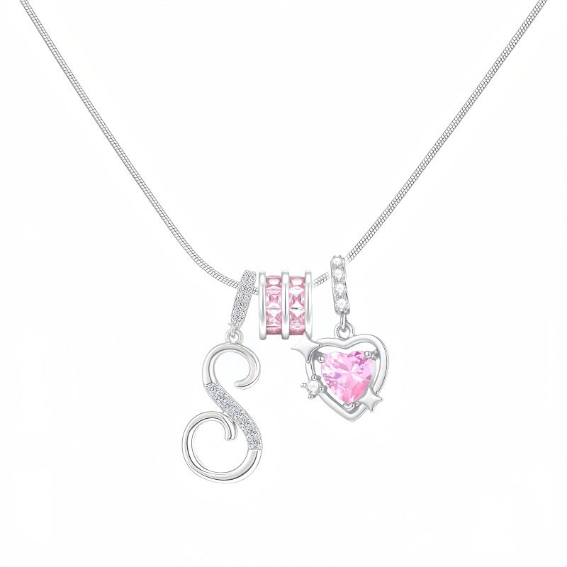 Cross-border explosion wish-love zircon English alphabet necklace series ins girlfriend gift