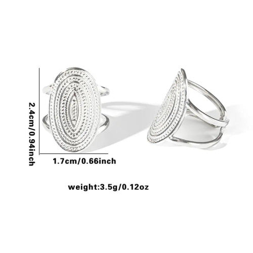 Fishtail high-end titanium steel ring fashion personality niche cross-border new palm plaid love non-fading ring