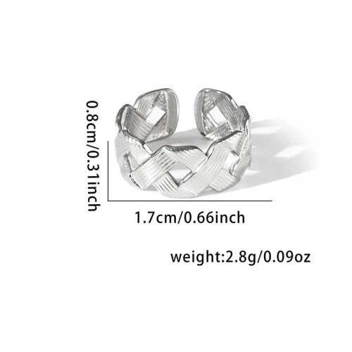 Fishtail high-end titanium steel ring fashion personality niche cross-border new palm plaid love non-fading ring