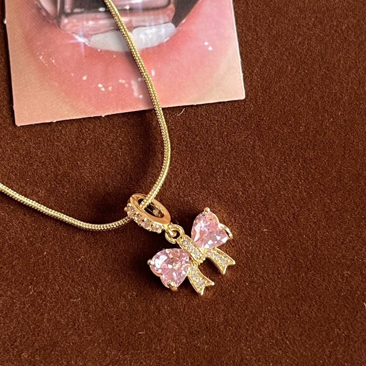 ins style, full of girly feeling, butterfly festival zircon, high-grade daughter gold pendant, stainless steel chain.