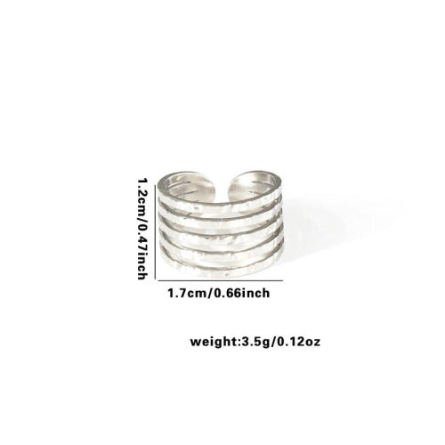 Fishtail high-end titanium steel ring fashion personality niche cross-border new palm plaid love non-fading ring