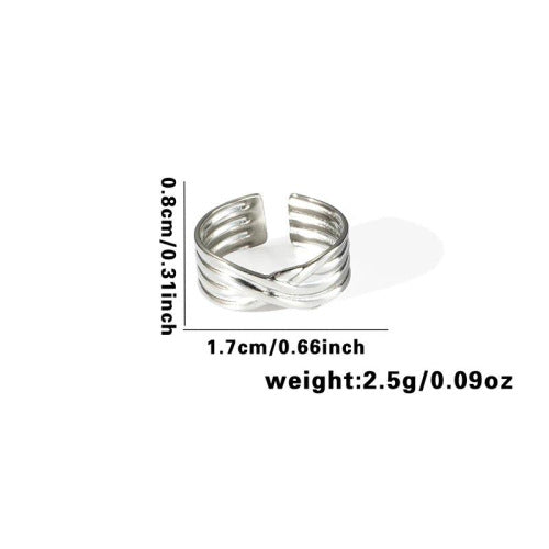 Fishtail high-end titanium steel ring fashion personality niche cross-border new palm plaid love non-fading ring