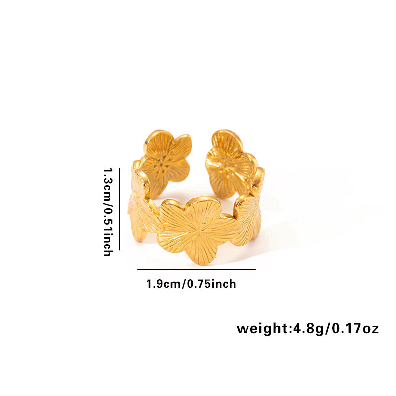 European and American fashion ins style simple titanium steel ring 18k gold-plated irregular geometric stainless steel women's jewelry hot-selling