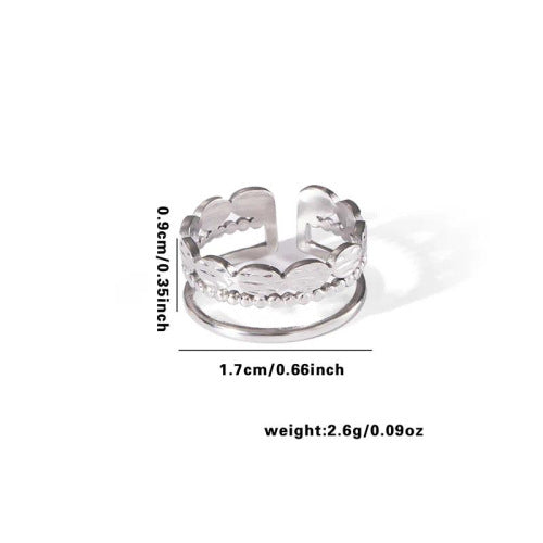 Fishtail high-end titanium steel ring fashion personality niche cross-border new palm plaid love non-fading ring