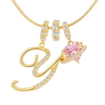 Cross-border explosion dopamine letter necklace alloy material stainless steel chain color retention high letter necklace full set