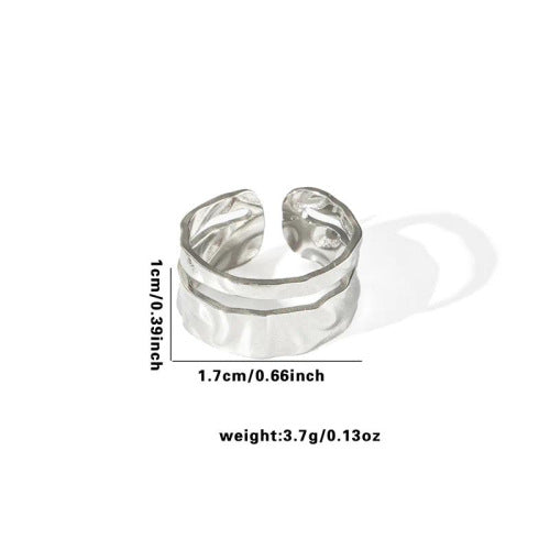 Fishtail high-end titanium steel ring fashion personality niche cross-border new palm plaid love non-fading ring