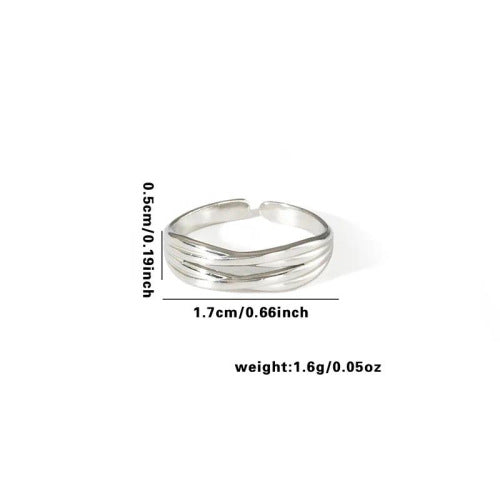 Fishtail high-end titanium steel ring fashion personality niche cross-border new palm plaid love non-fading ring