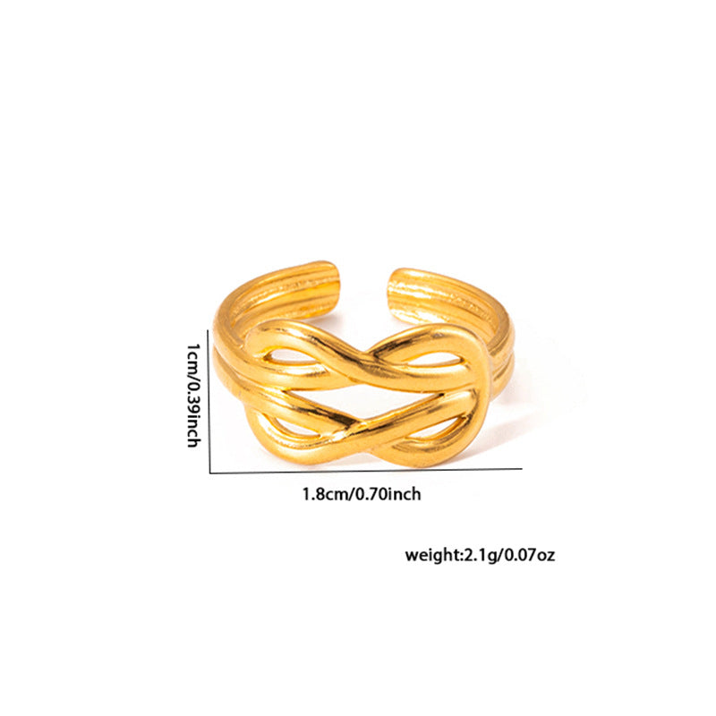 European and American fashion ins style simple titanium steel ring 18k gold-plated irregular geometric stainless steel women's jewelry hot-selling