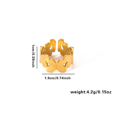 European and American fashion ins style simple titanium steel ring 18k gold-plated irregular geometric stainless steel women's jewelry hot-selling