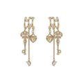 The new love lock cylinder series earrings only need one ear piercing to wear three layers of effect