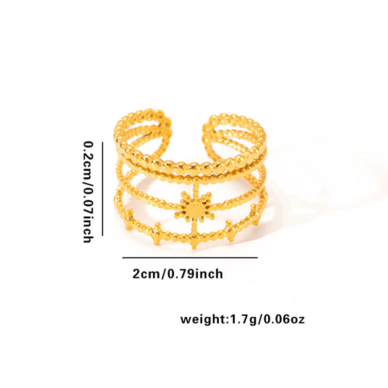 European and American fashion ins style simple titanium steel ring 18k gold-plated irregular geometric stainless steel women's jewelry hot-selling