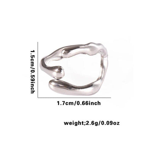 Fishtail high-end titanium steel ring fashion personality niche cross-border new palm plaid love non-fading ring