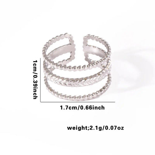 Fishtail high-end titanium steel ring fashion personality niche cross-border new palm plaid love non-fading ring