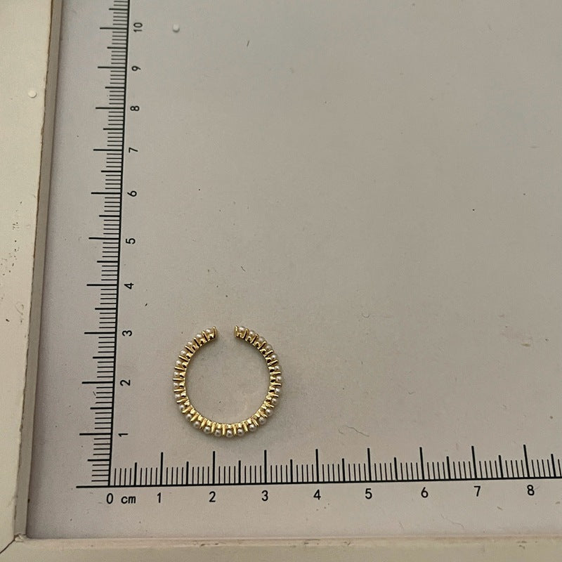 French simple pearl ring, extremely fine, high-end, sweet personality, niche design, opening adjustable fashion trend