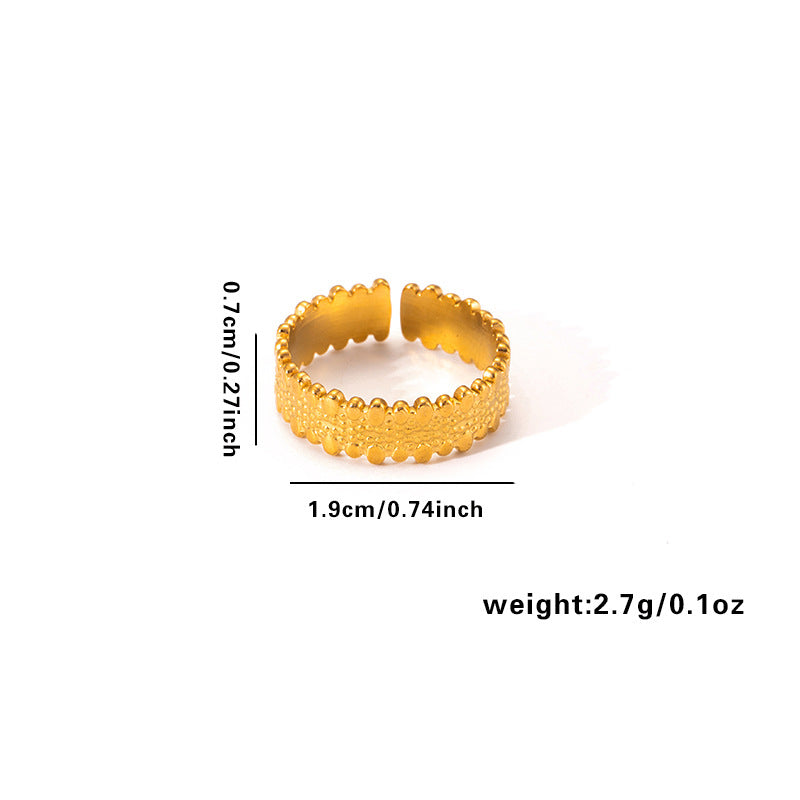 European and American fashion ins style simple titanium steel ring 18k gold-plated irregular geometric stainless steel women's jewelry hot-selling