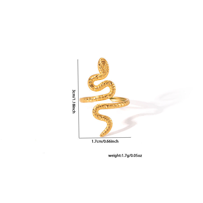 European and American fashion ins style simple titanium steel ring 18k gold-plated irregular geometric stainless steel women's jewelry hot-selling