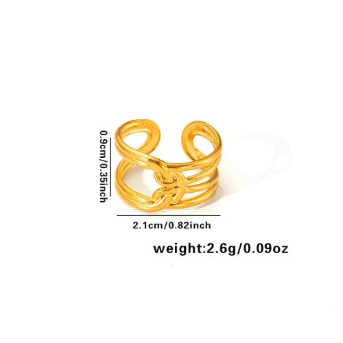 European and American fashion ins style simple titanium steel ring 18k gold-plated irregular geometric stainless steel women's jewelry hot-selling