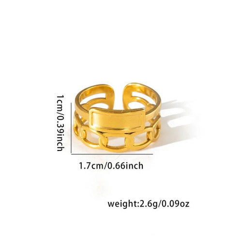 European and American fashion ins style simple titanium steel ring 18k gold-plated irregular geometric stainless steel women's jewelry hot-selling