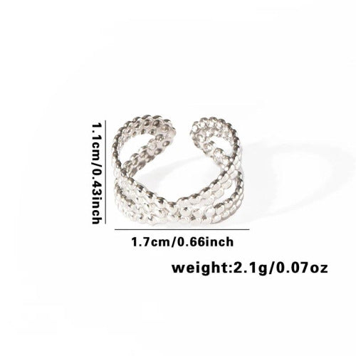 Fishtail high-end titanium steel ring fashion personality niche cross-border new palm plaid love non-fading ring