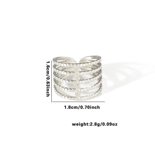 Fishtail high-end titanium steel ring fashion personality niche cross-border new palm plaid love non-fading ring