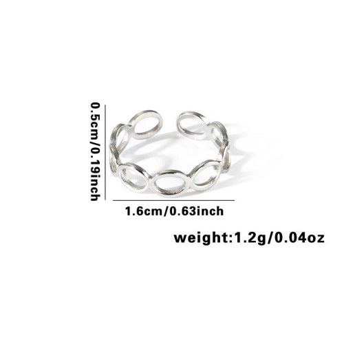 Fishtail high-end titanium steel ring fashion personality niche cross-border new palm plaid love non-fading ring