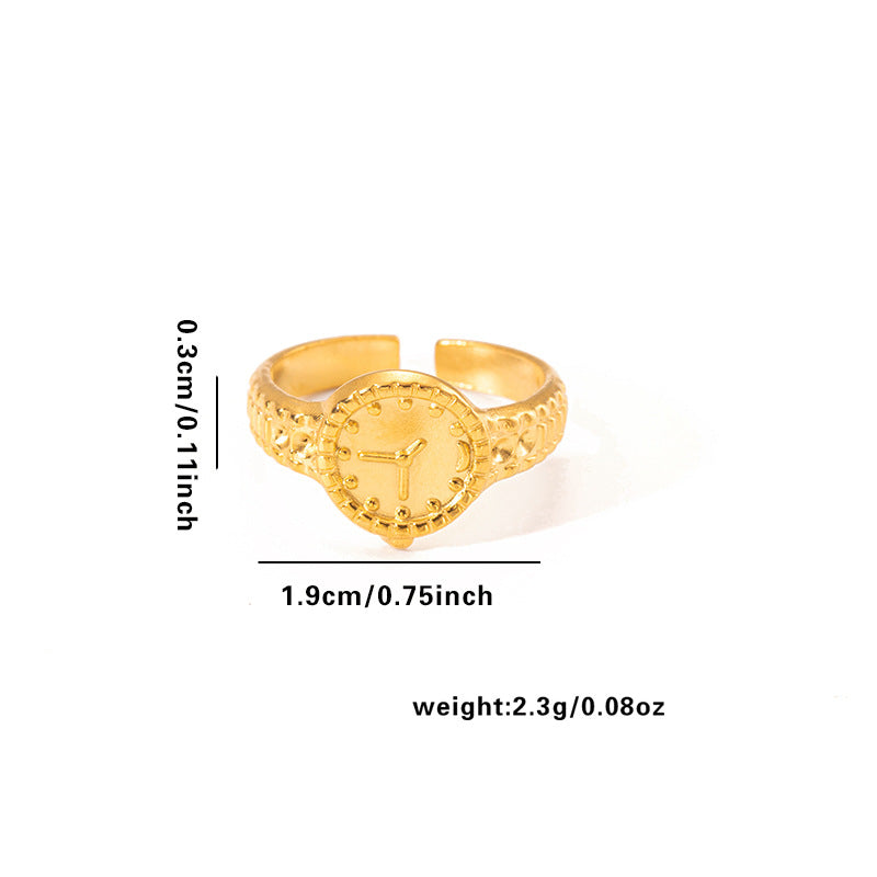 European and American fashion ins style simple titanium steel ring 18k gold-plated irregular geometric stainless steel women's jewelry hot-selling