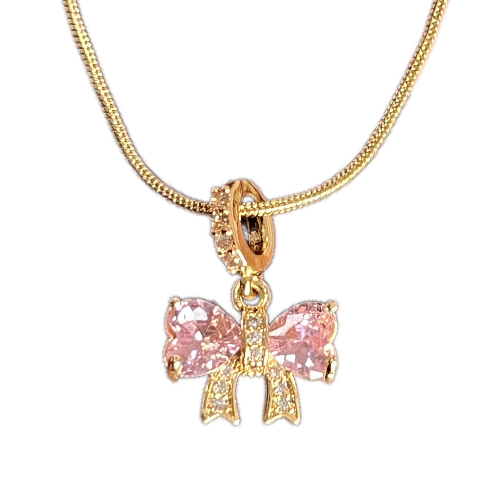 ins style, full of girly feeling, butterfly festival zircon, high-grade daughter gold pendant, stainless steel chain.