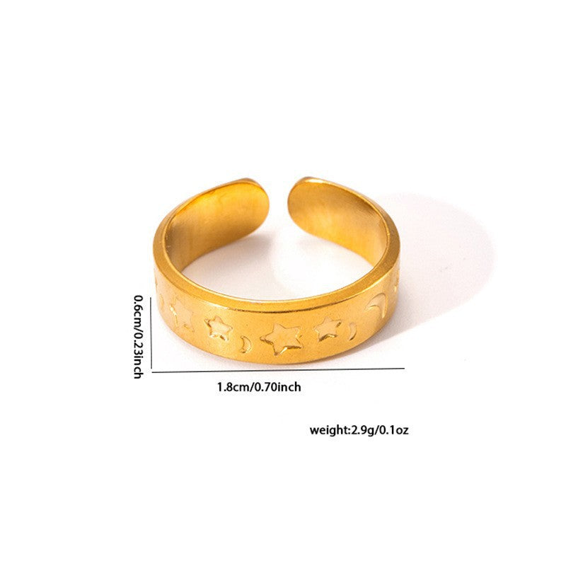 European and American fashion ins style simple titanium steel ring 18k gold-plated irregular geometric stainless steel women's jewelry hot-selling