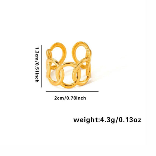 European and American fashion ins style simple titanium steel ring 18k gold-plated irregular geometric stainless steel women's jewelry hot-selling