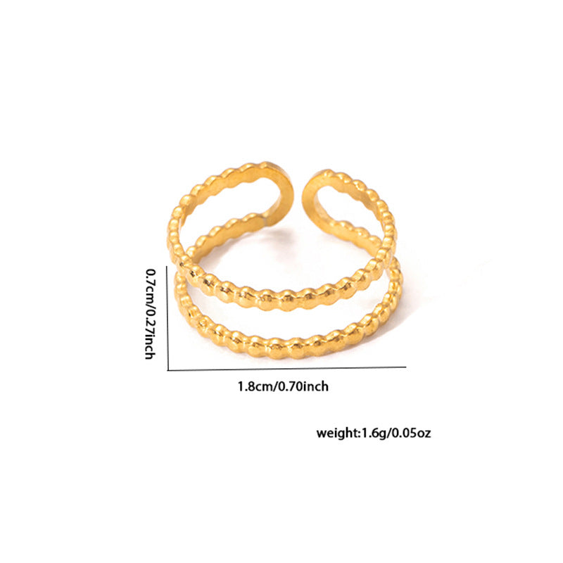 European and American fashion ins style simple titanium steel ring 18k gold-plated irregular geometric stainless steel women's jewelry hot-selling