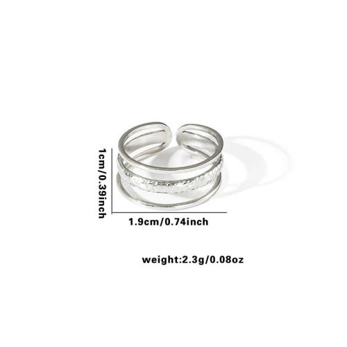 Fishtail high-end titanium steel ring fashion personality niche cross-border new palm plaid love non-fading ring