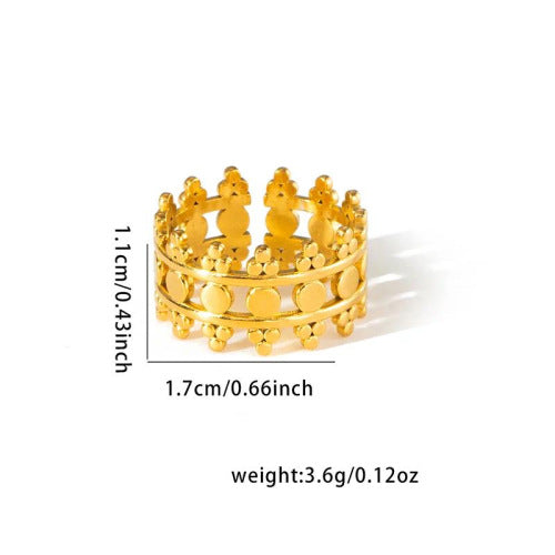 European and American fashion ins style simple titanium steel ring 18k gold-plated irregular geometric stainless steel women's jewelry hot-selling