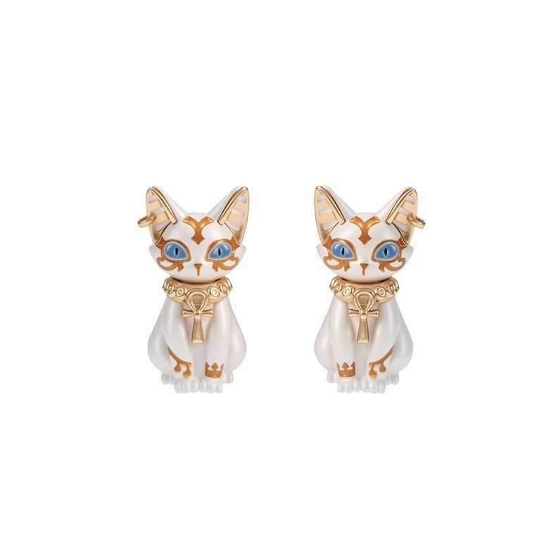 2026 New Anka Series Eye of Life Egyptian Cat Earrings