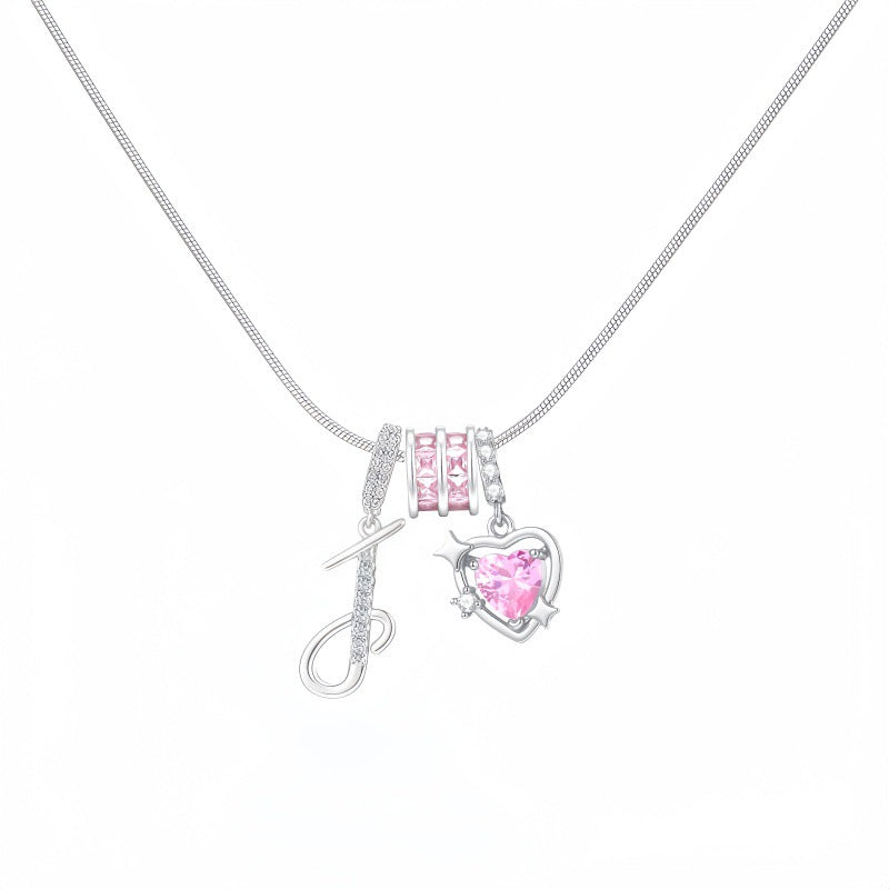 Cross-border explosion wish-love zircon English alphabet necklace series ins girlfriend gift