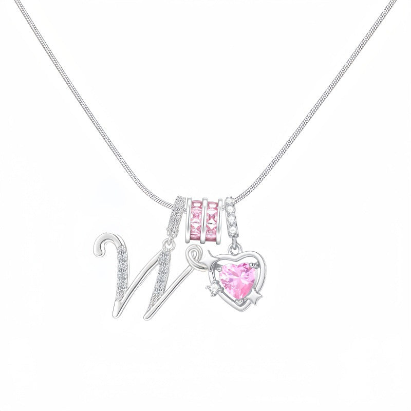 Cross-border explosion wish-love zircon English alphabet necklace series ins girlfriend gift