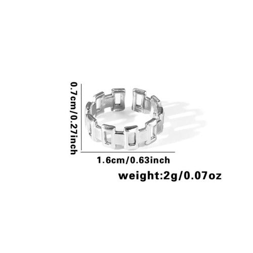Fishtail high-end titanium steel ring fashion personality niche cross-border new palm plaid love non-fading ring