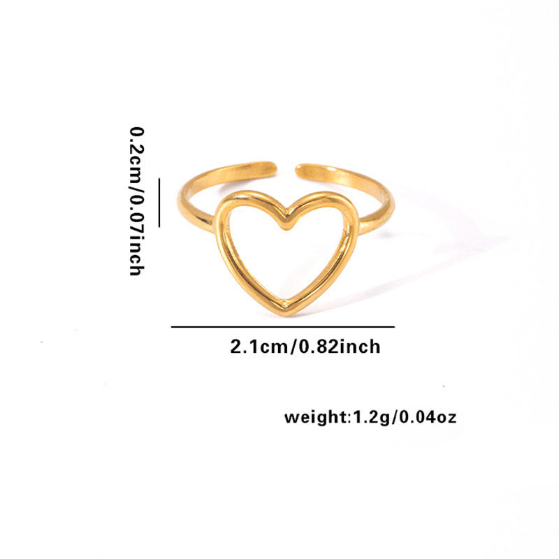 European and American fashion ins style simple titanium steel ring 18k gold-plated irregular geometric stainless steel women's jewelry hot-selling