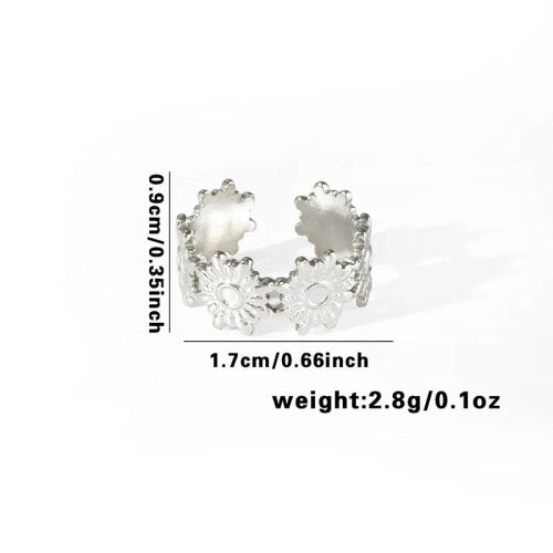 Fishtail high-end titanium steel ring fashion personality niche cross-border new palm plaid love non-fading ring