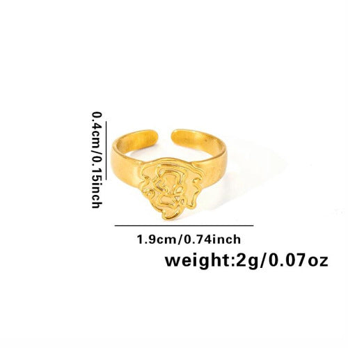 European and American fashion ins style simple titanium steel ring 18k gold-plated irregular geometric stainless steel women's jewelry hot-selling
