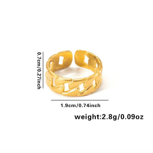 European and American fashion ins style simple titanium steel ring 18k gold-plated irregular geometric stainless steel women's jewelry hot-selling