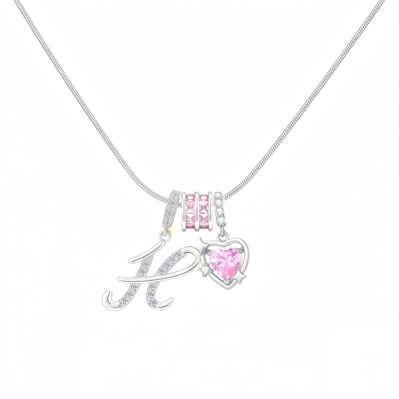 Cross-border explosion wish-love zircon English alphabet necklace series ins girlfriend gift