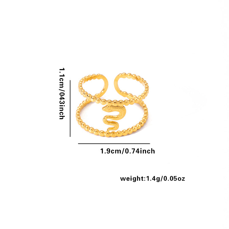 European and American fashion ins style simple titanium steel ring 18k gold-plated irregular geometric stainless steel women's jewelry hot-selling