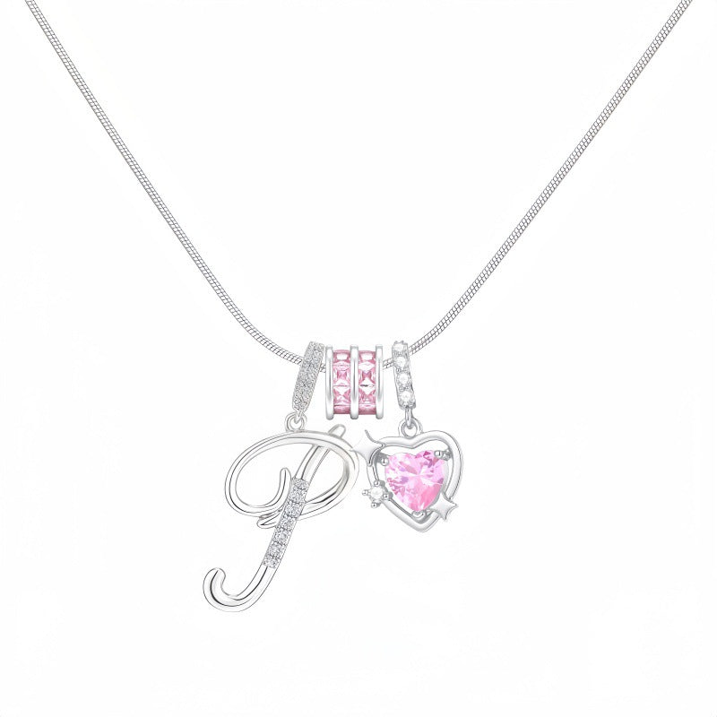 Cross-border explosion wish-love zircon English alphabet necklace series ins girlfriend gift