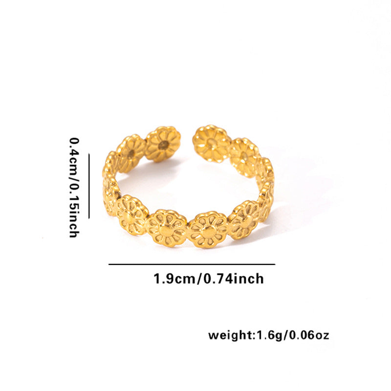 European and American fashion ins style simple titanium steel ring 18k gold-plated irregular geometric stainless steel women's jewelry hot-selling