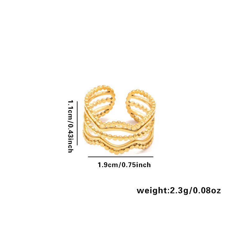 European and American fashion ins style simple titanium steel ring 18k gold-plated irregular geometric stainless steel women's jewelry hot-selling