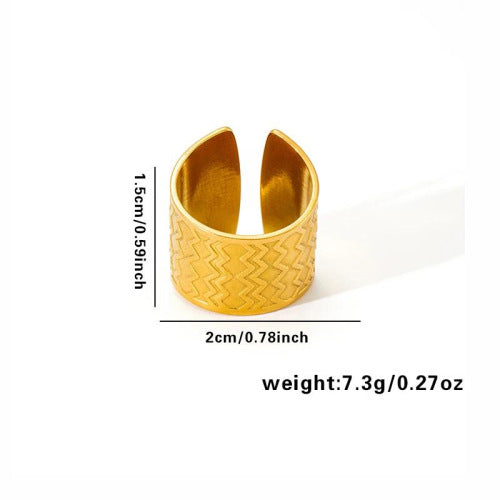 European and American fashion ins style simple titanium steel ring 18k gold-plated irregular geometric stainless steel women's jewelry hot-selling